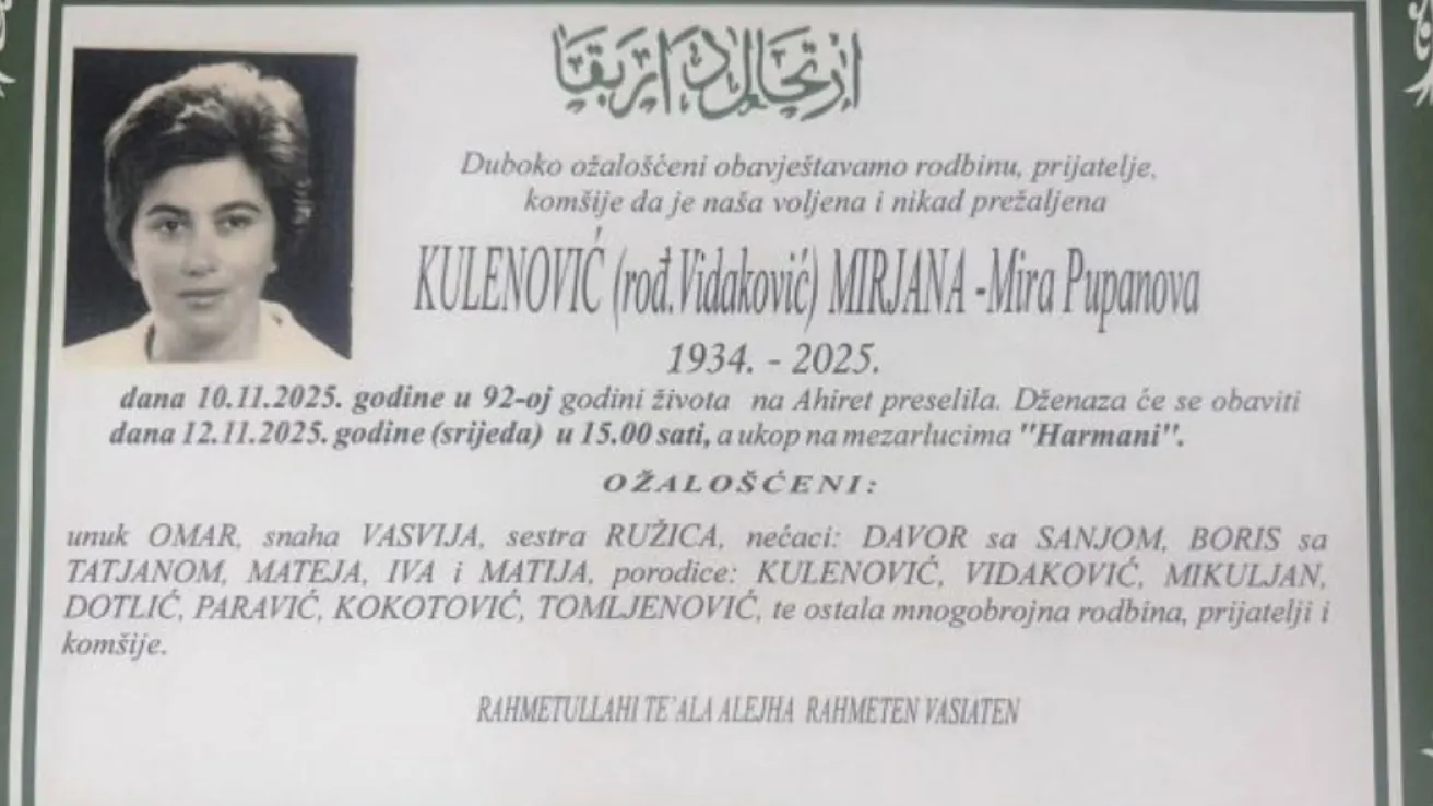 Kulenović (rod. Vidaković) Mirjana – Mira Pupanova