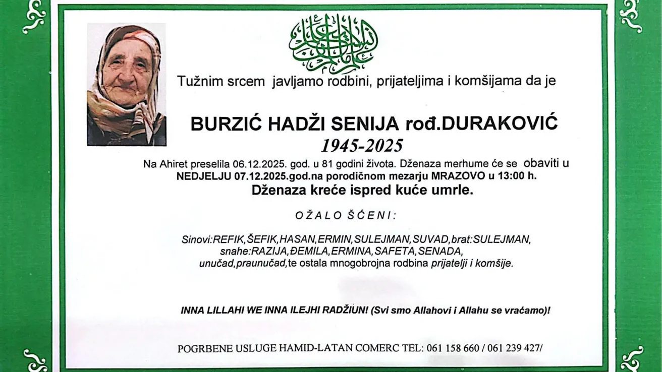 Burzić hadži Senija rođ. Duraković