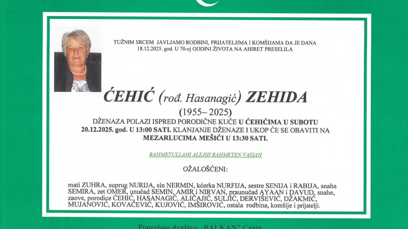 Ćehić (rođ. Hasanagić) Zehida