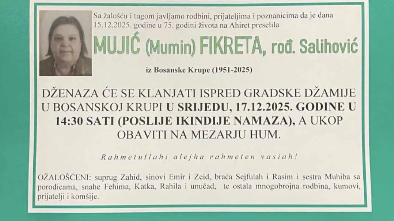 Mujić (Mumin) Fikreta, rođ. Salihović