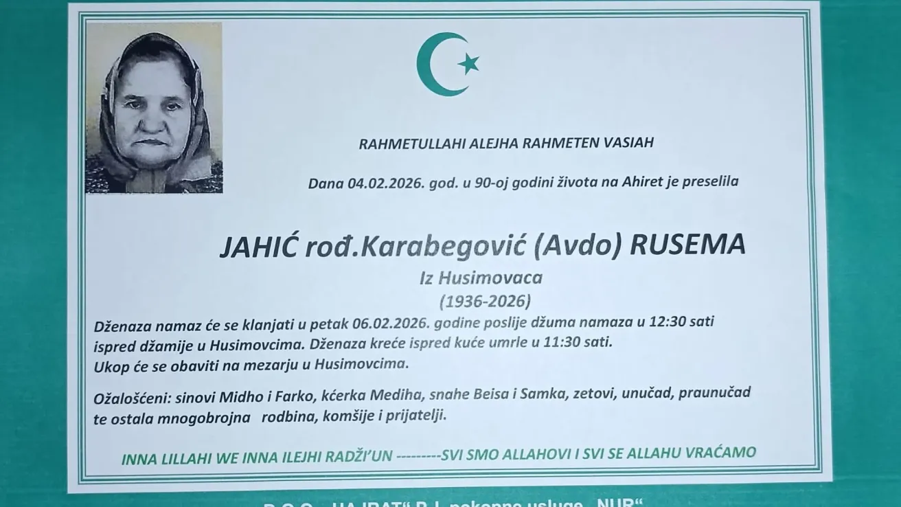 Jahić, rođ. Karabegović (Avdo) Rusema