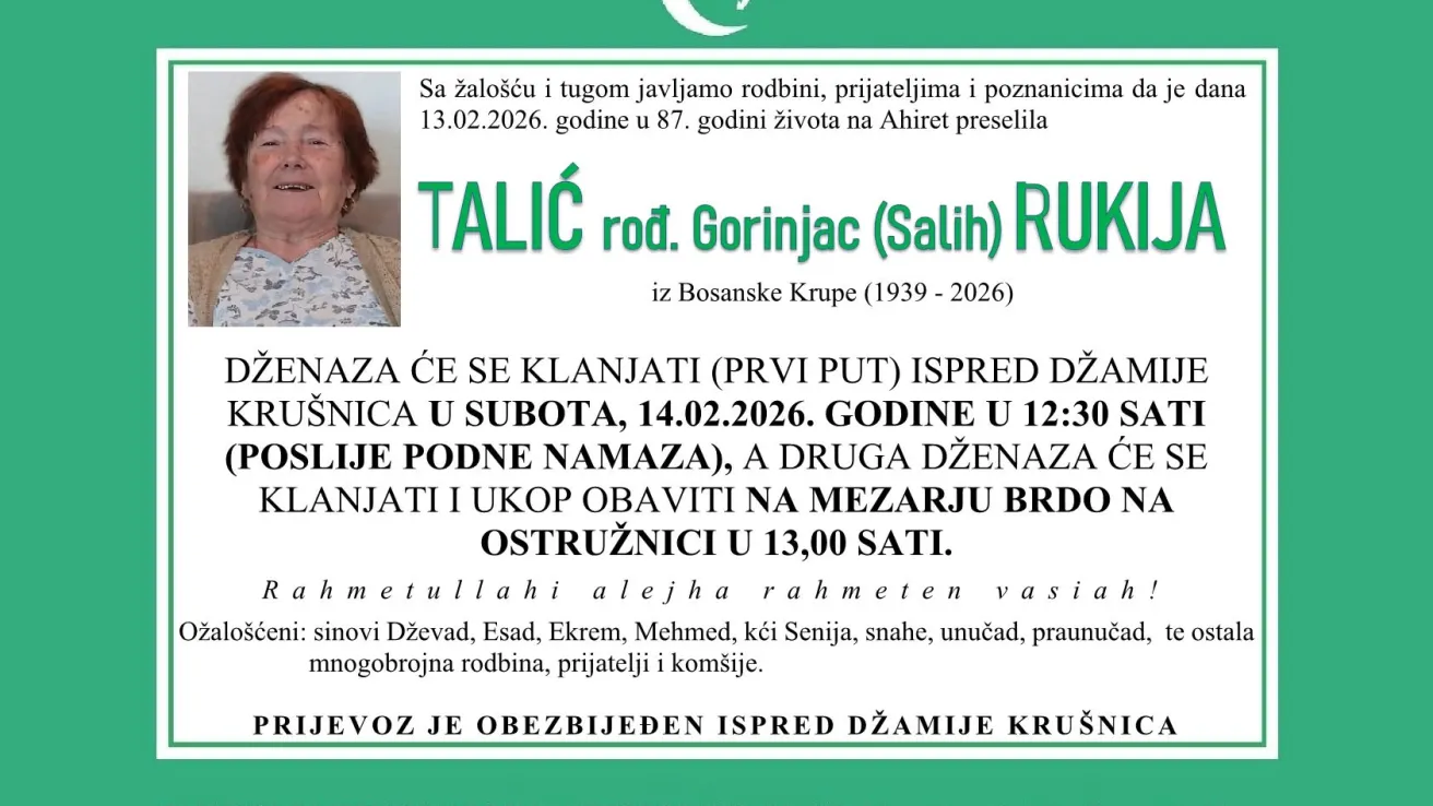 Talić rođ. Gorinjac (Salih) Rukija