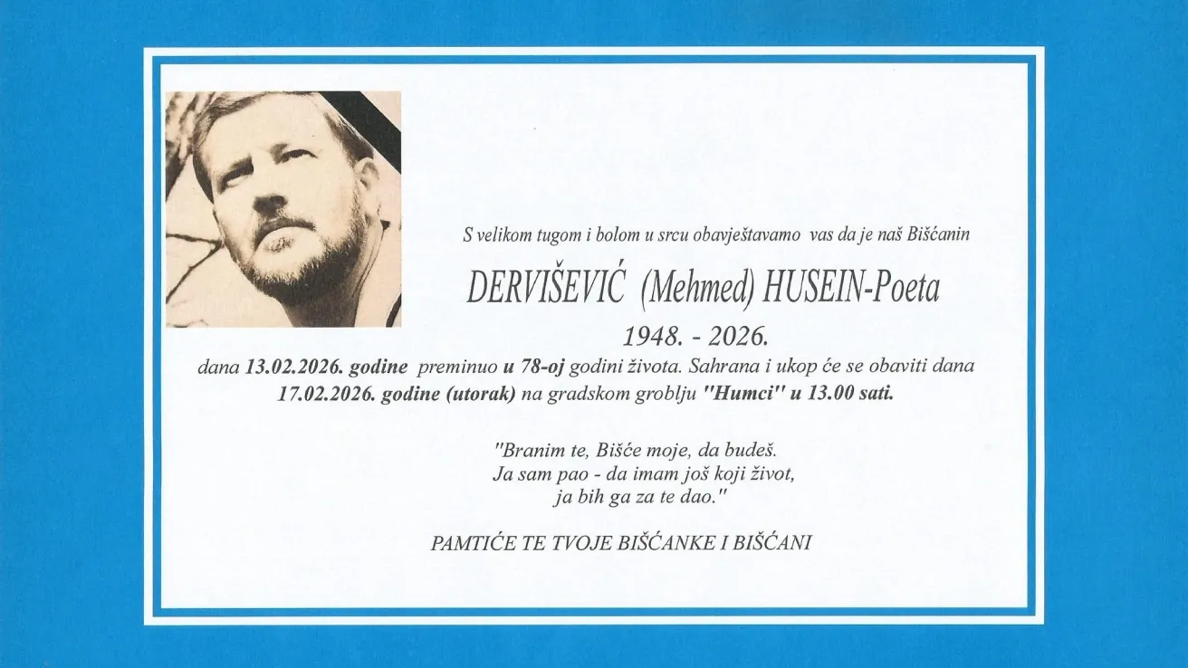 Zauvijek nas je napustio Husein Dervi&scaron;ević &ndash; Poeta.