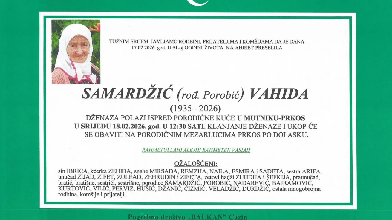 Samardžić (rođ. Porobić) Vahida