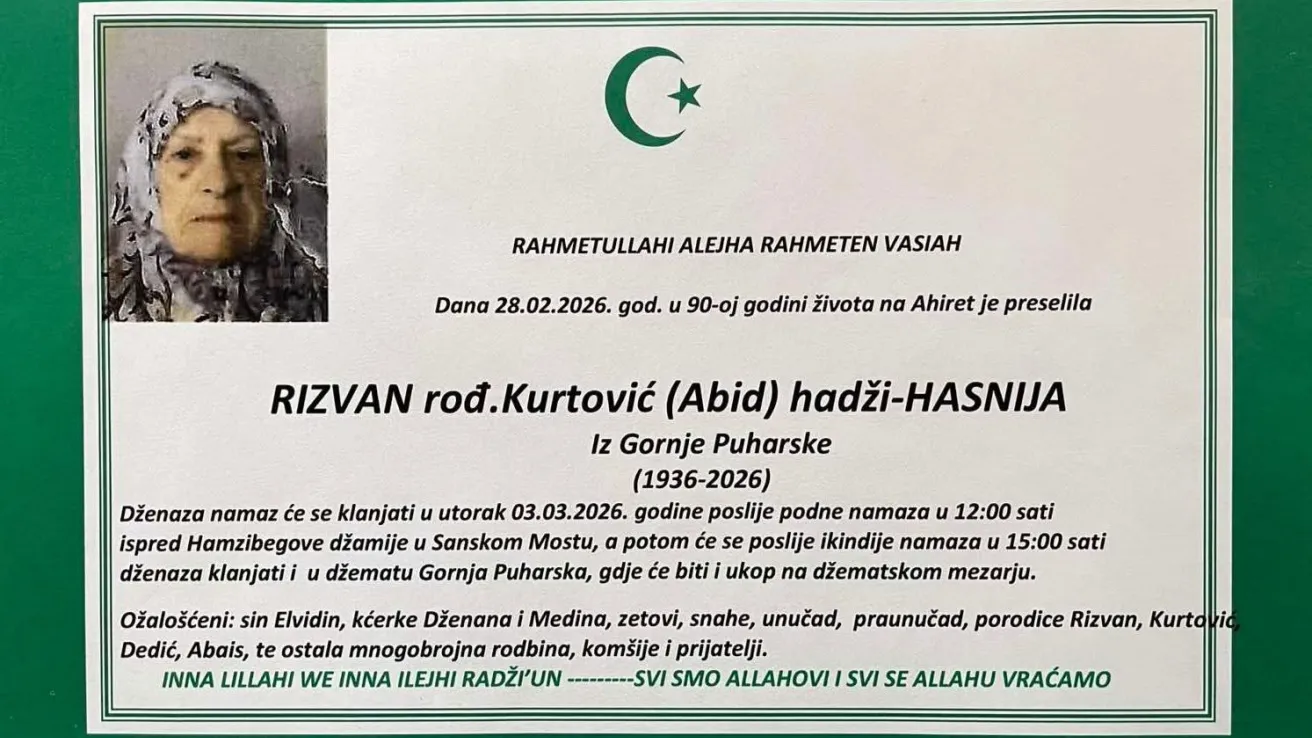 Rizvan rođ. Kurtović (Abid) hadži Hasnija