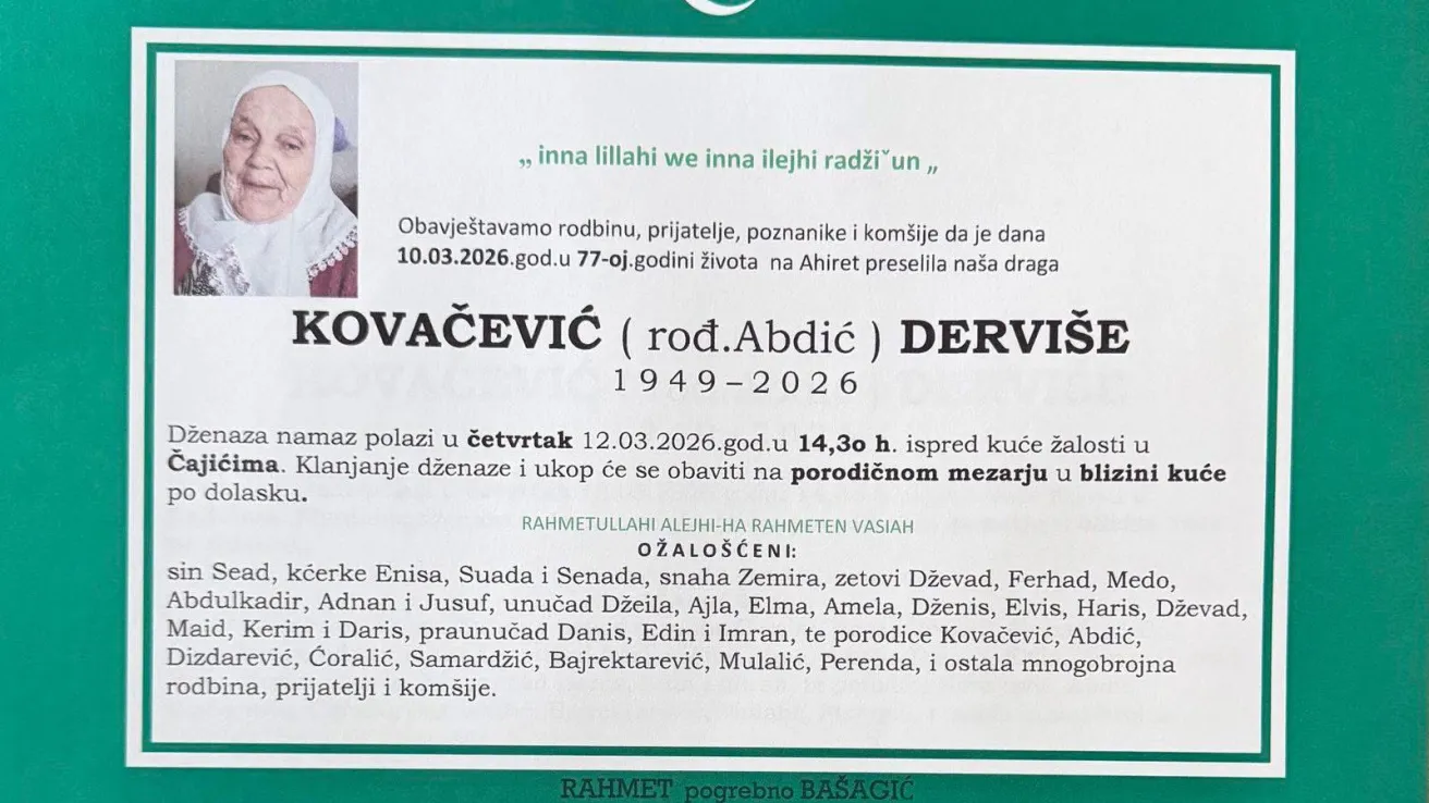 Kovačević (rođ. Abdić) Dervi&scaron;e