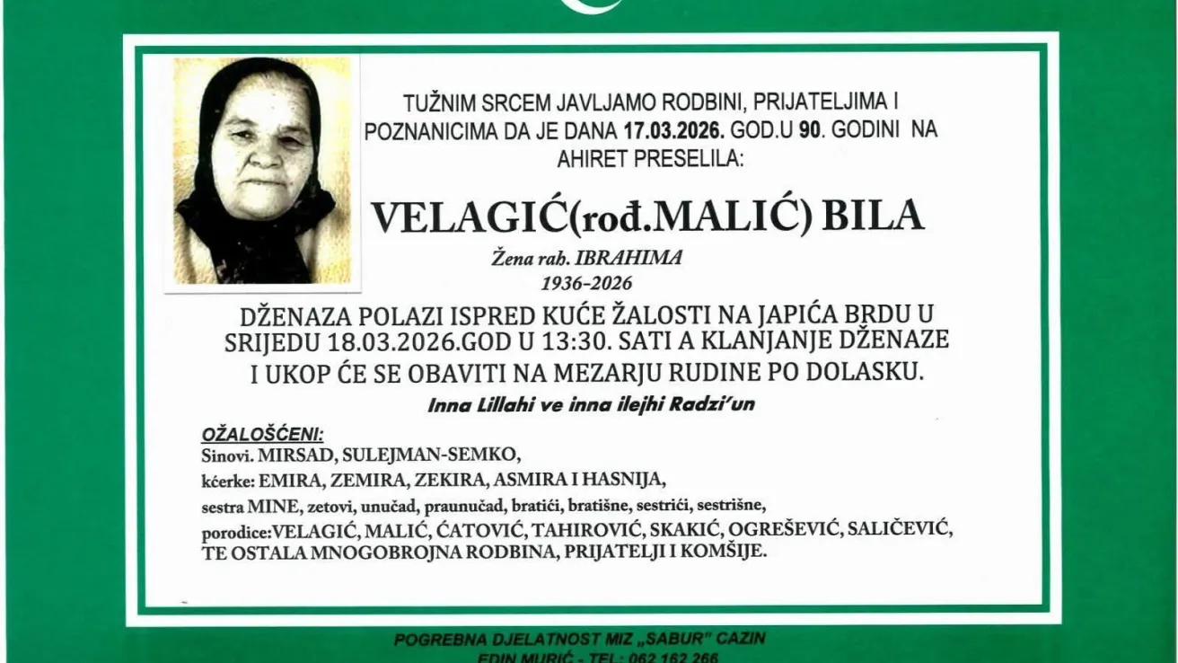 Velagić (rođ. Malić) Bila