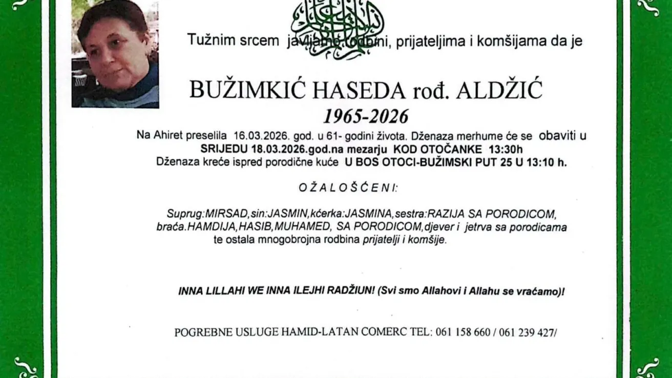 Bužimkić Haseda, rođ. Aldžić