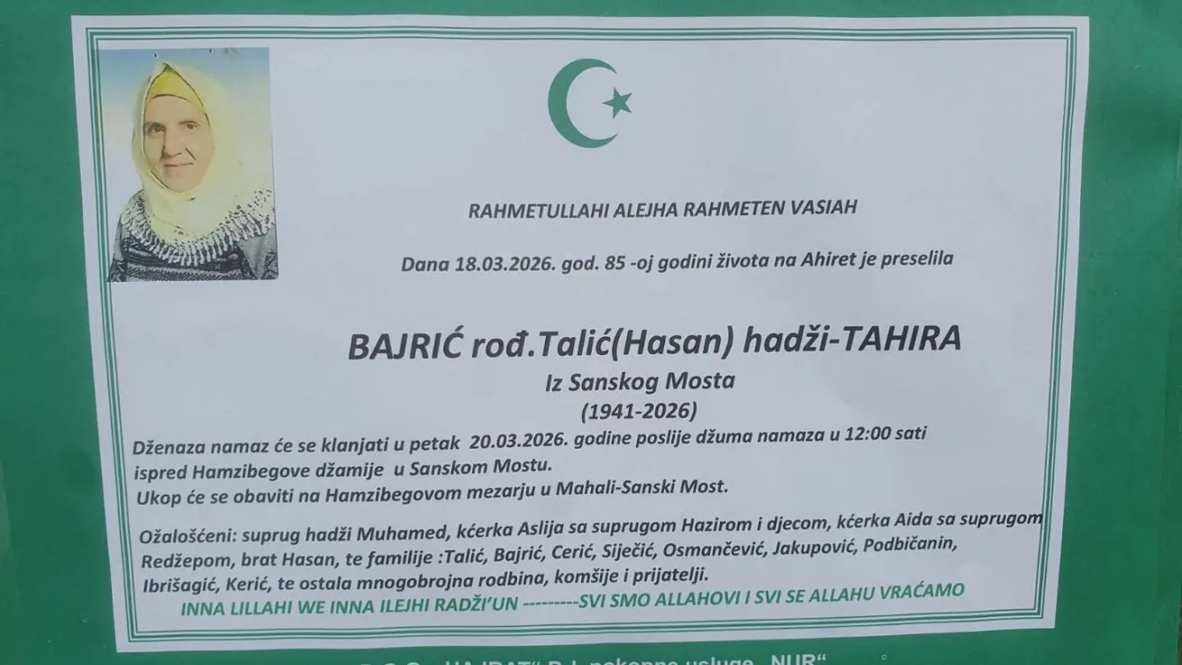 Bajrić, rođ. Talić (Hasan) hadži -Tahira