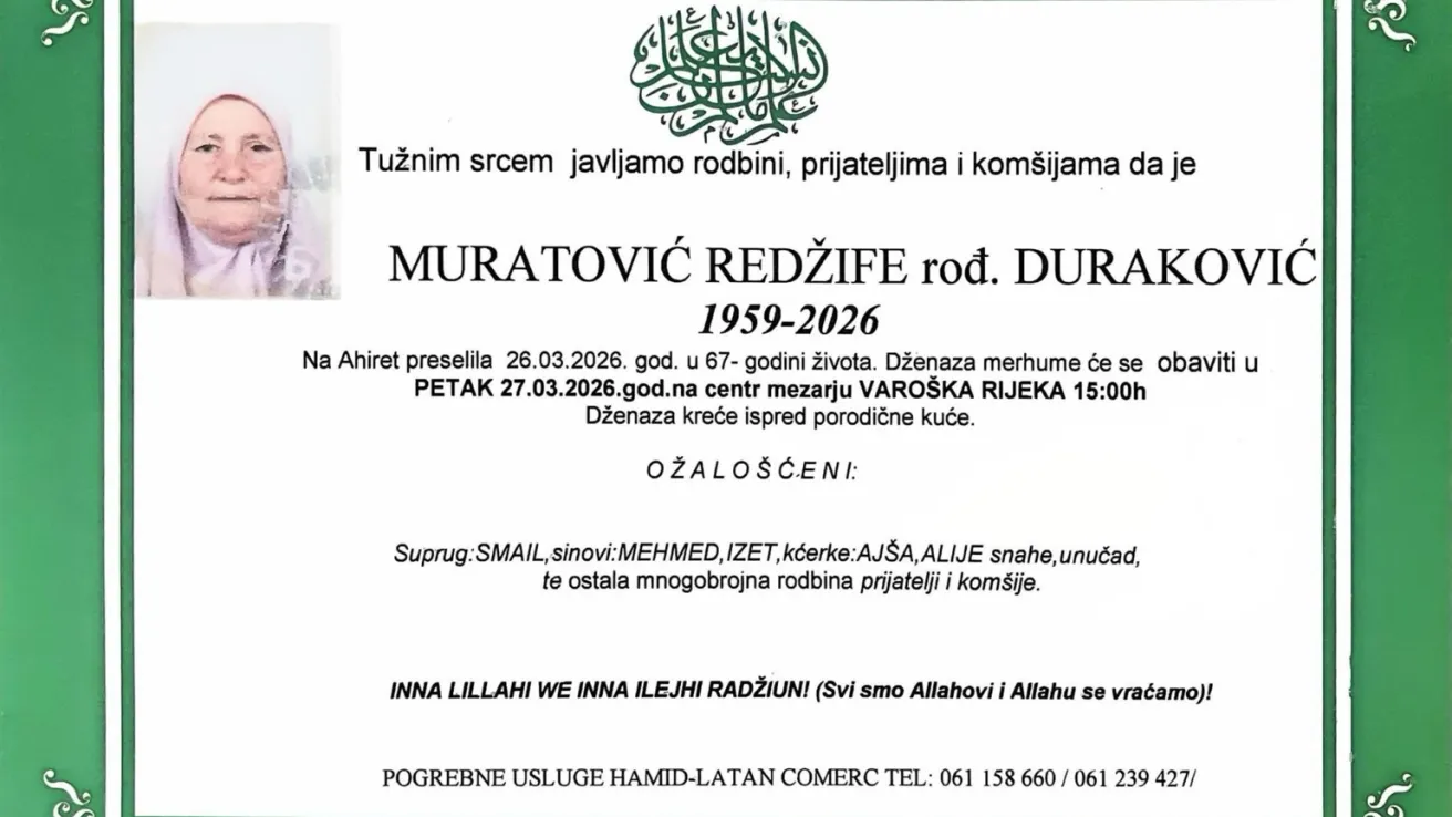 Muratović Redžife, rođ. Duraković
