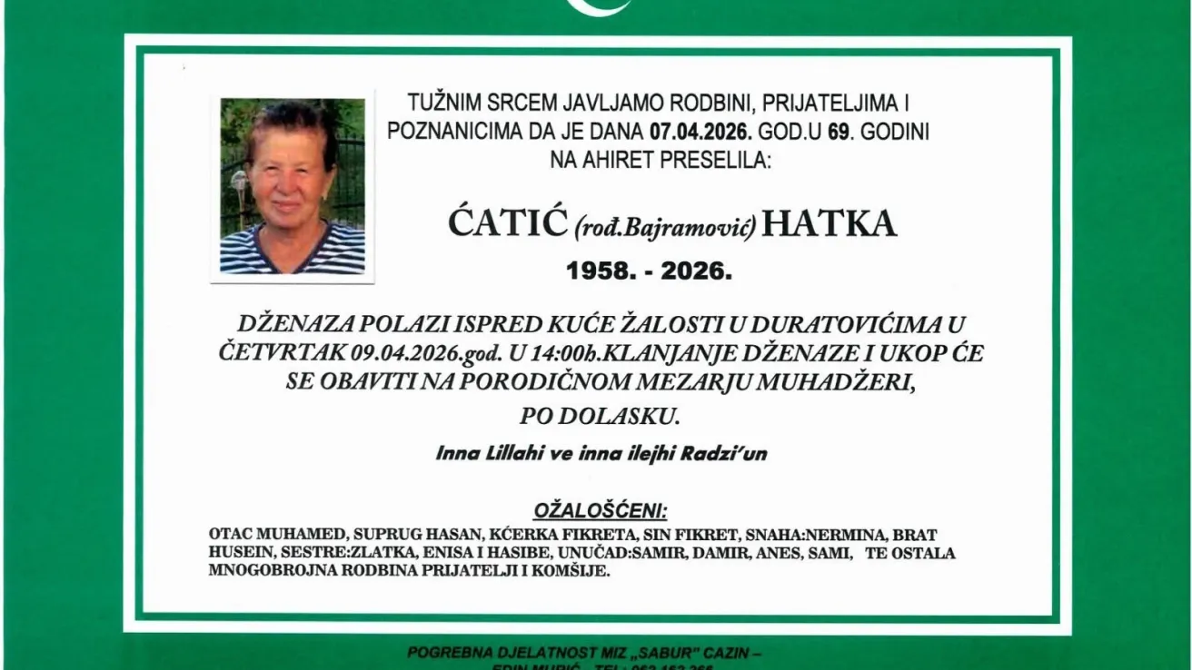 Ćatić (rođ. Bajramović) Hatka