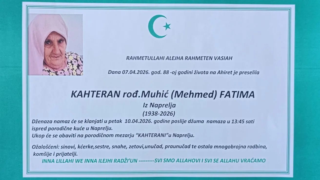 Kahteran rođ. Muhić (Mehmed) Fatima