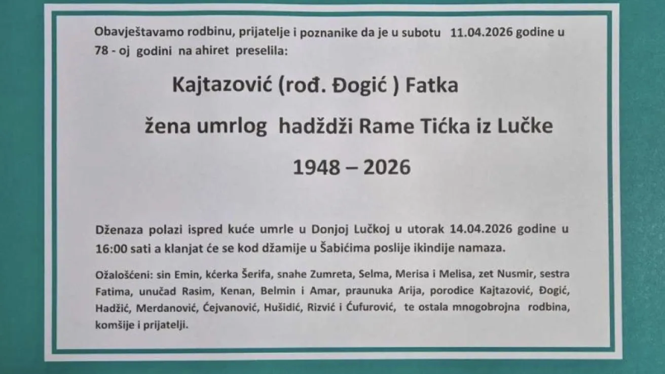 Kajtazović (rođ. Đogić) Fatka