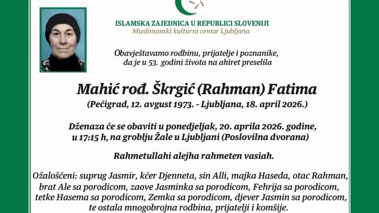 Mahić rođ. &Scaron;krgić (Rahman) Fatima