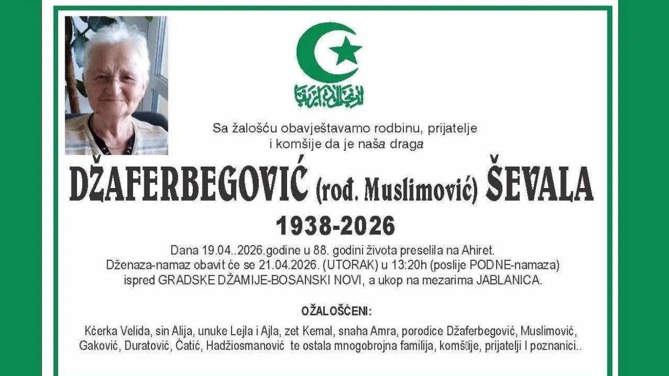 Džaferbegović (rođ. Muslimović) &Scaron;evala
