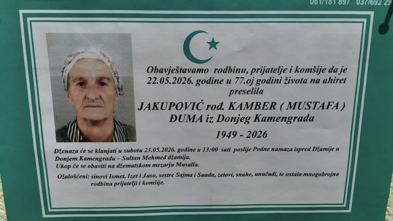 Jakupović rođ. Kamber (Mustafa) Đuma