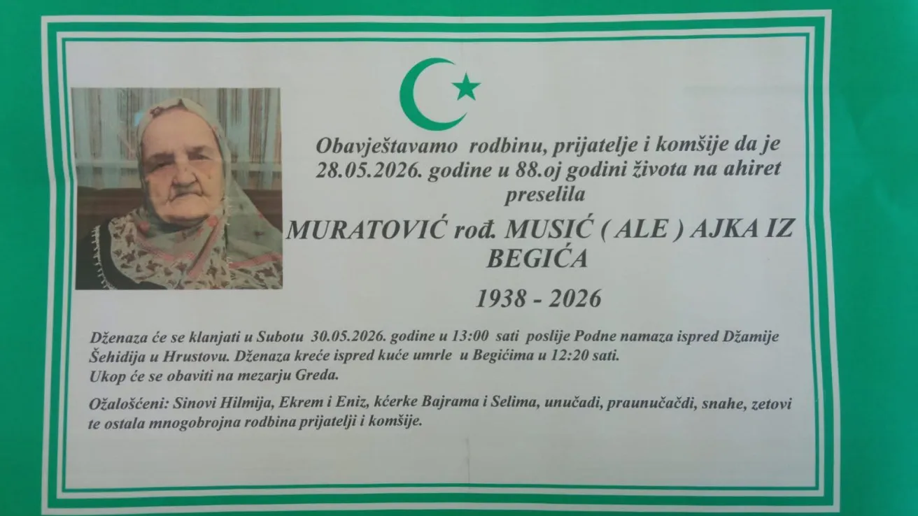 Muratović rođ. Musić (Ale) Ajka iz Begića