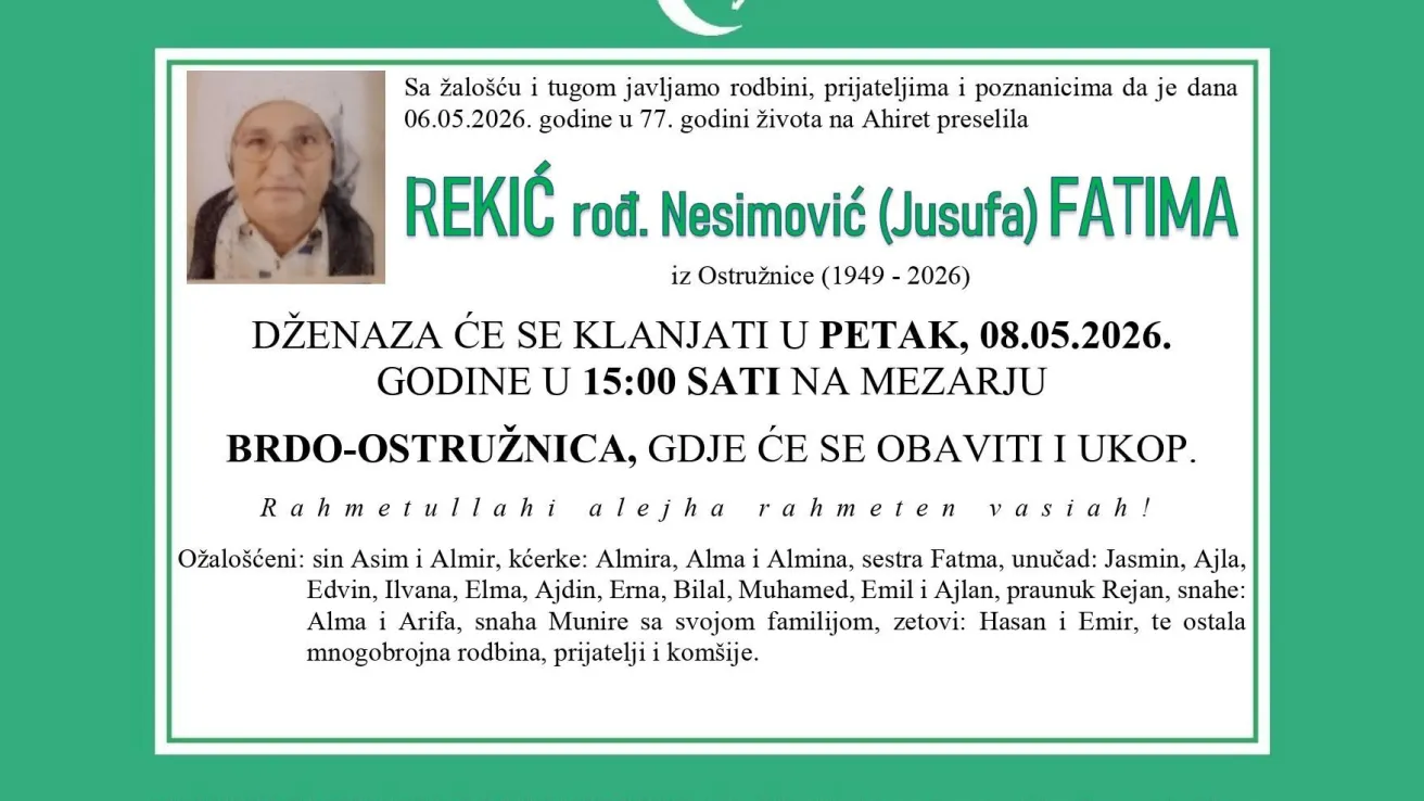 Rekić rođ. Nesimović (Jusufa) Fatima