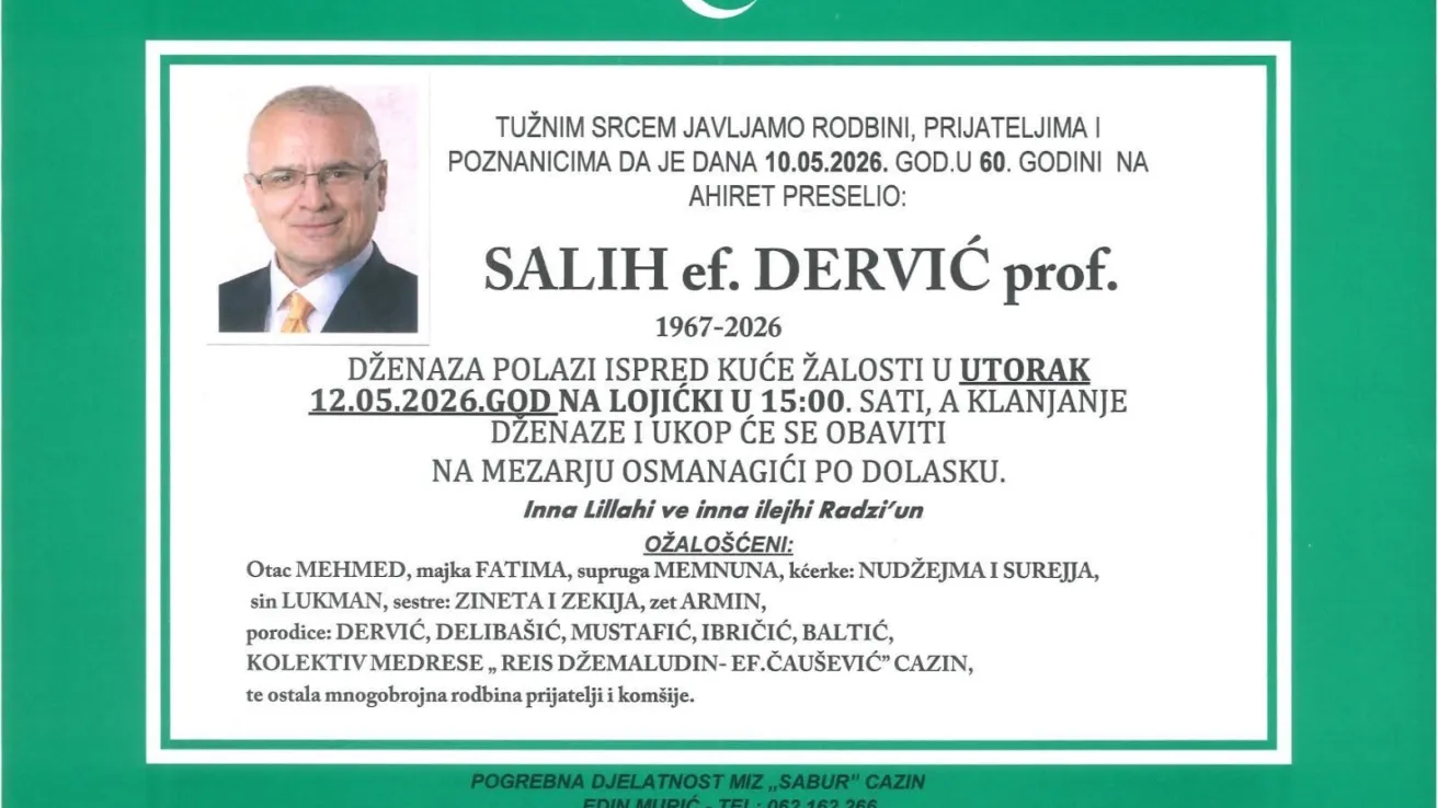 Salih ef. Dervić, prof.