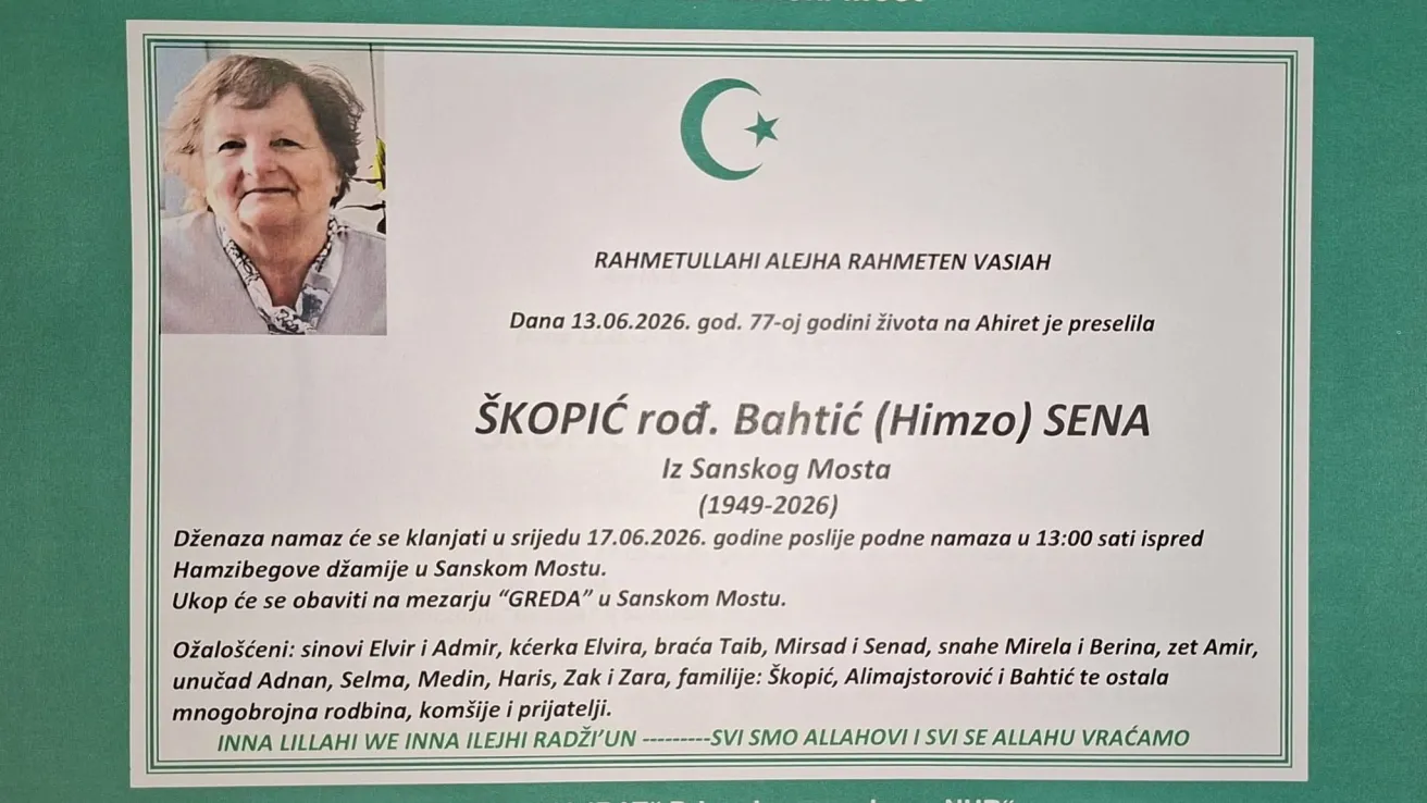 &Scaron;kopić rođ. Bahtić (Himzo) Sena