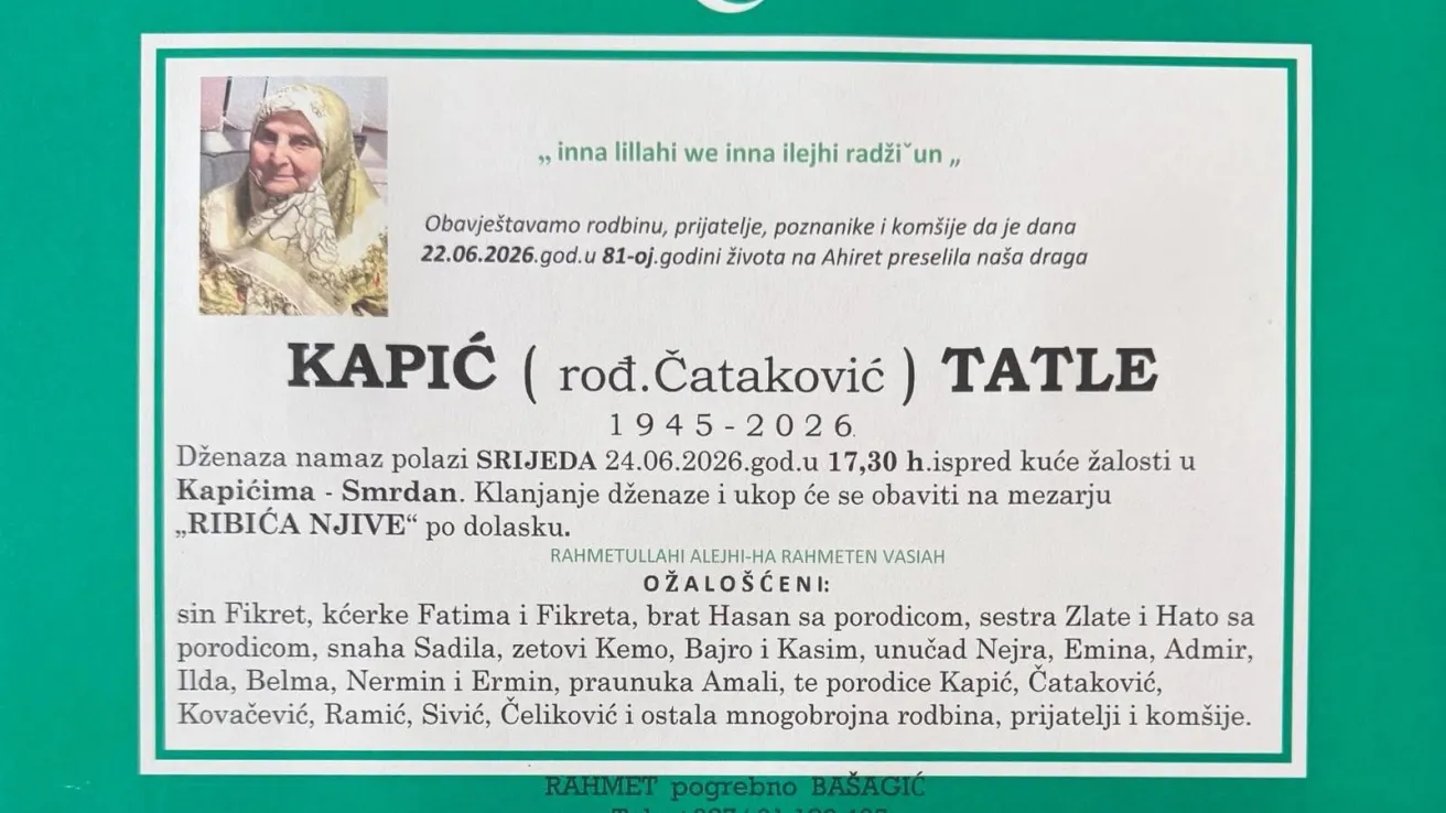 Kapić (rođ. Čataković) Tatle