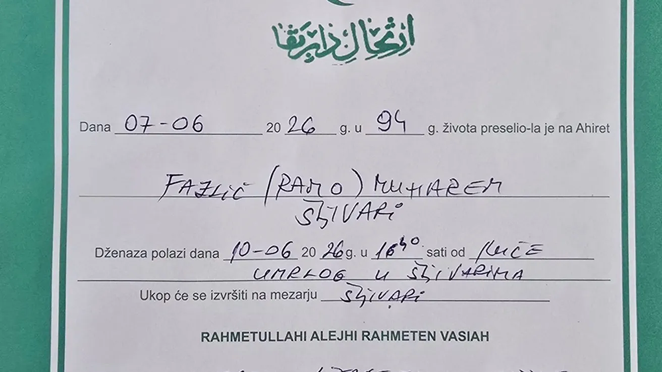 Muharem Fazlić (r. Rajo) iz &Scaron;ljivara.