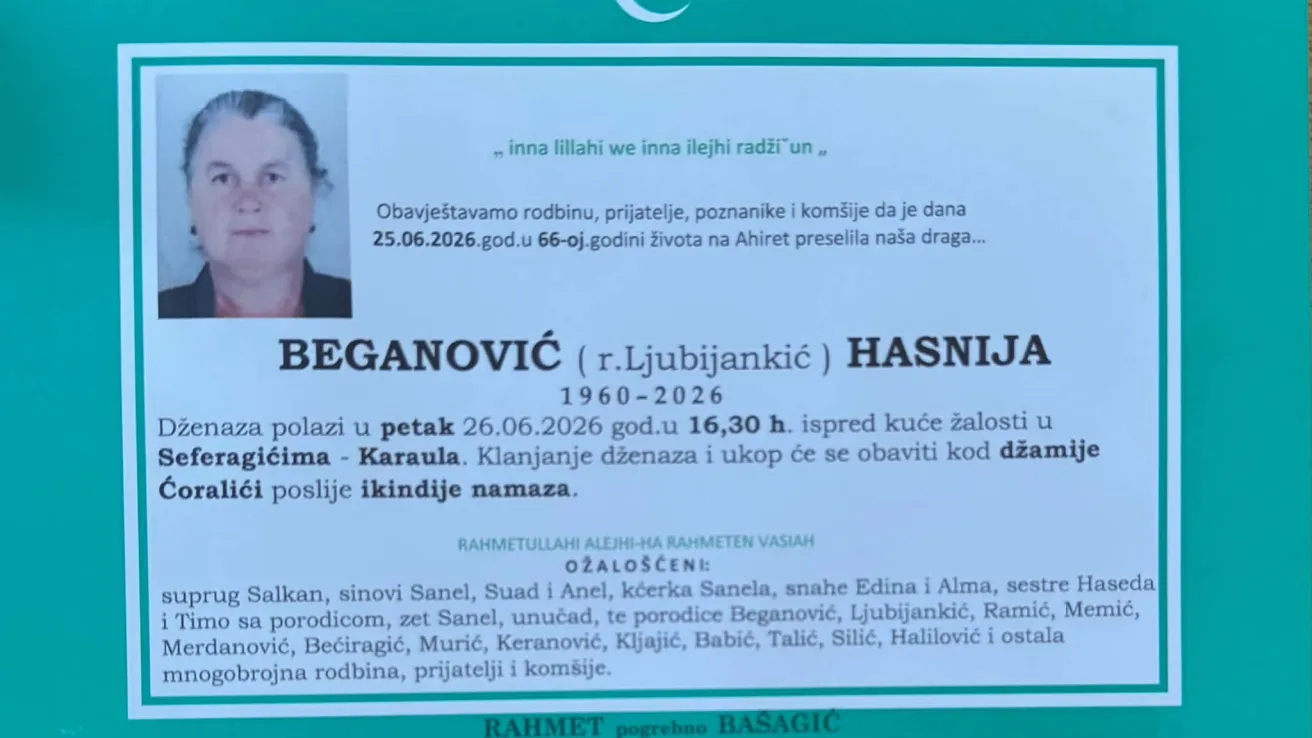 Beganović (rođ. Ljubijankić) Hasnija