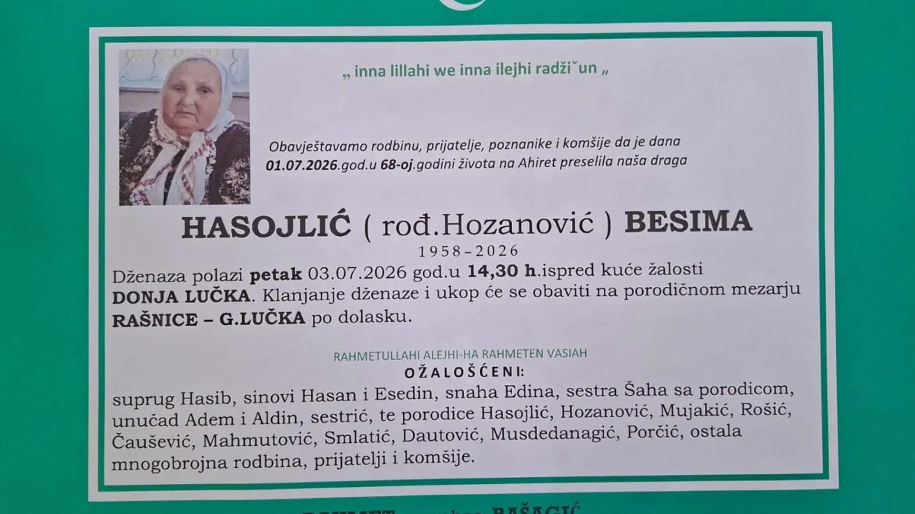 Hasojlić (rođ. Hozanović) Besima