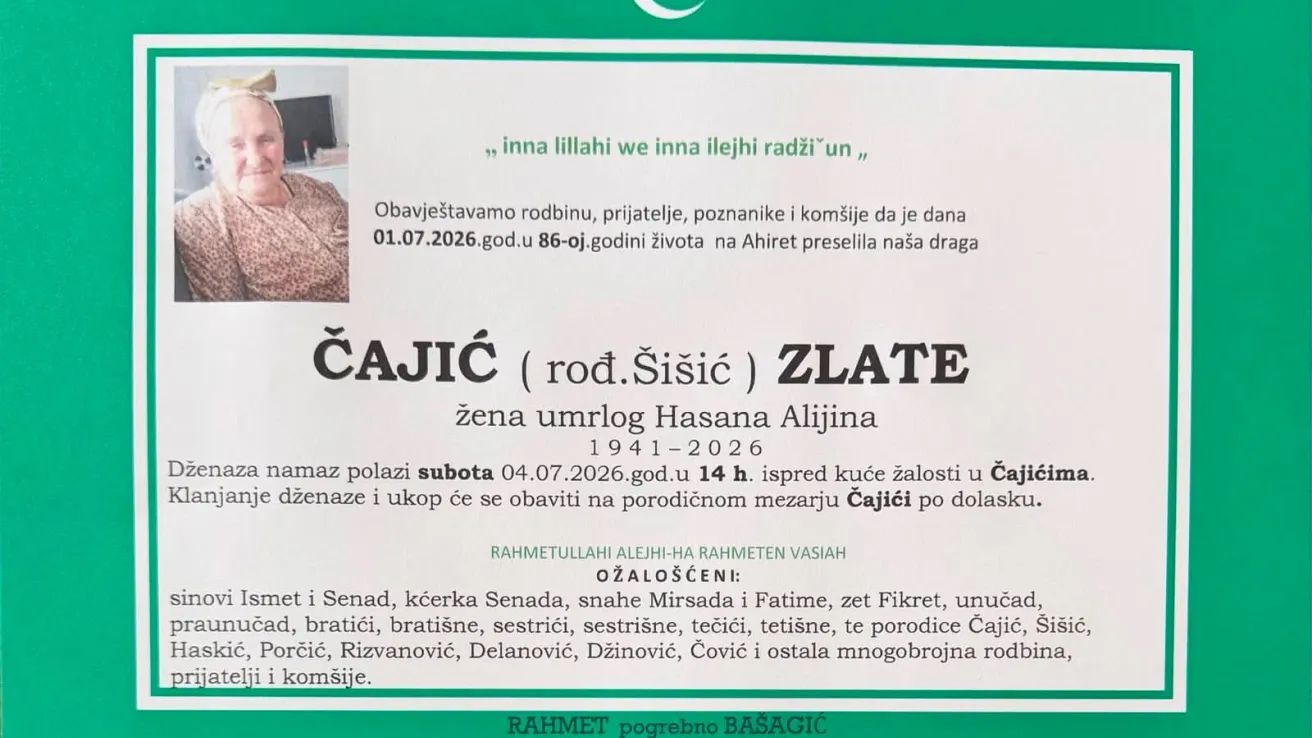 Čajić (rođ. &Scaron;i&scaron;ić) Zlate