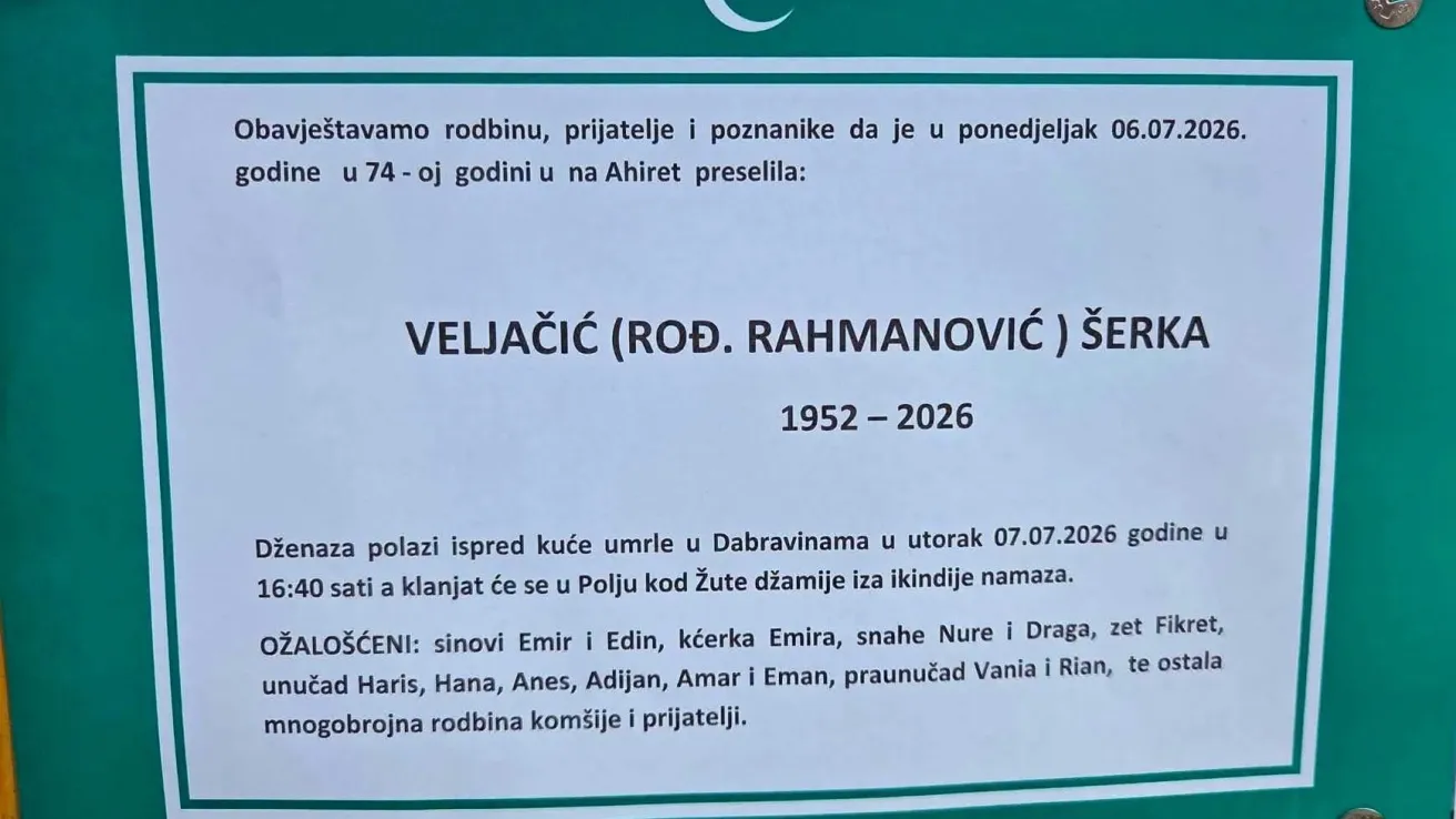 Veljačić (rođ. Rahmanović) &Scaron;erka
