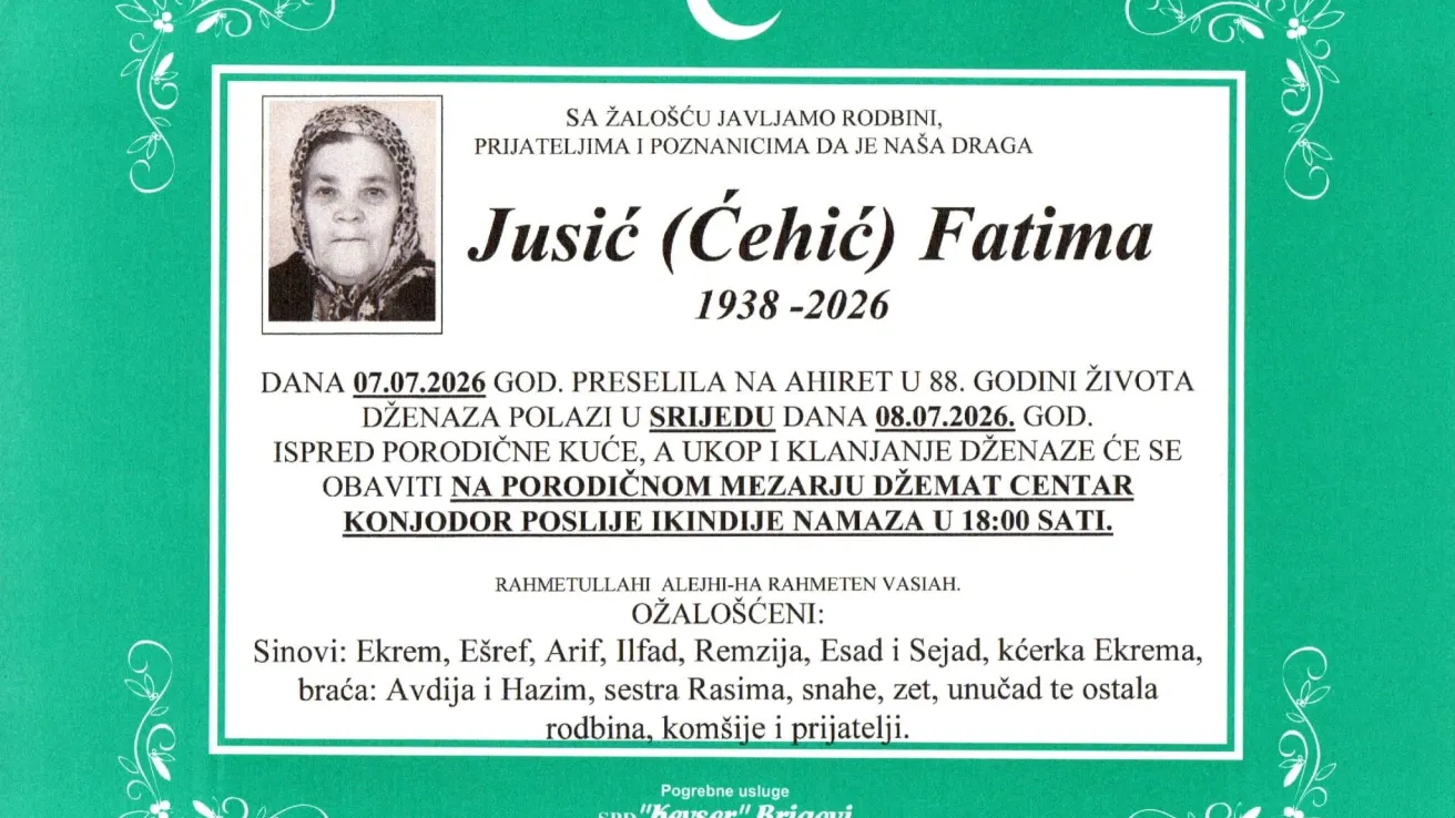 Jusić (Ćehić) Fatima