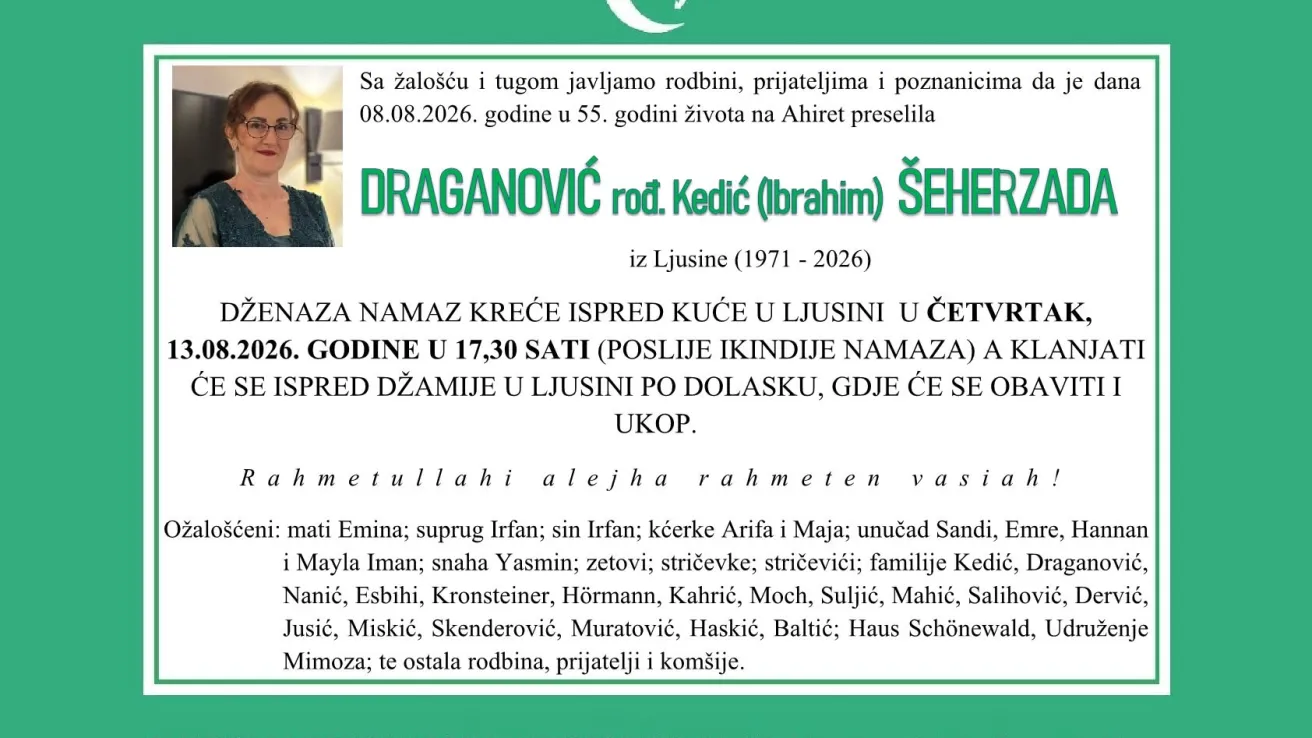 Draganović rođ. Kedić (Ibrahim) &Scaron;eherzada