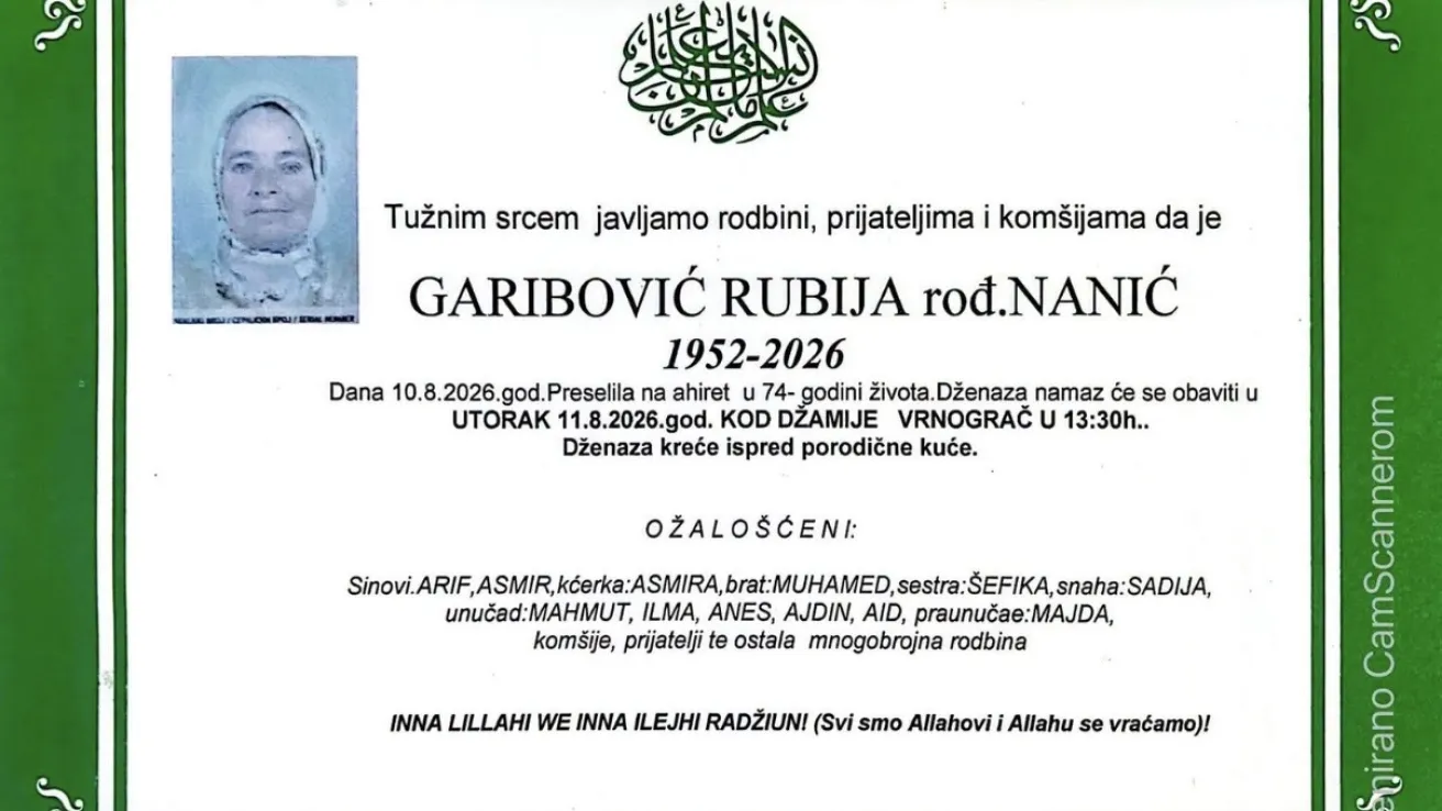 Garibović Rubija rođ. Nanić