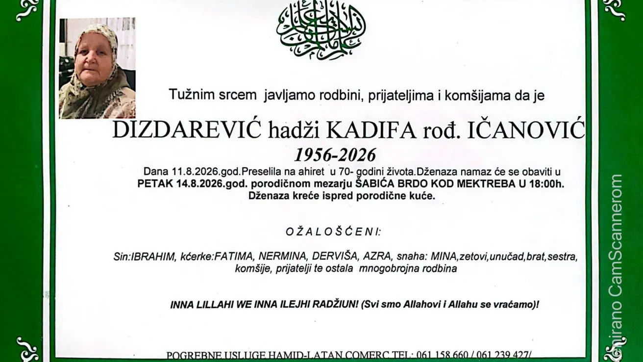 Dizdarević hadži Kadifa, rođ. Ičanović