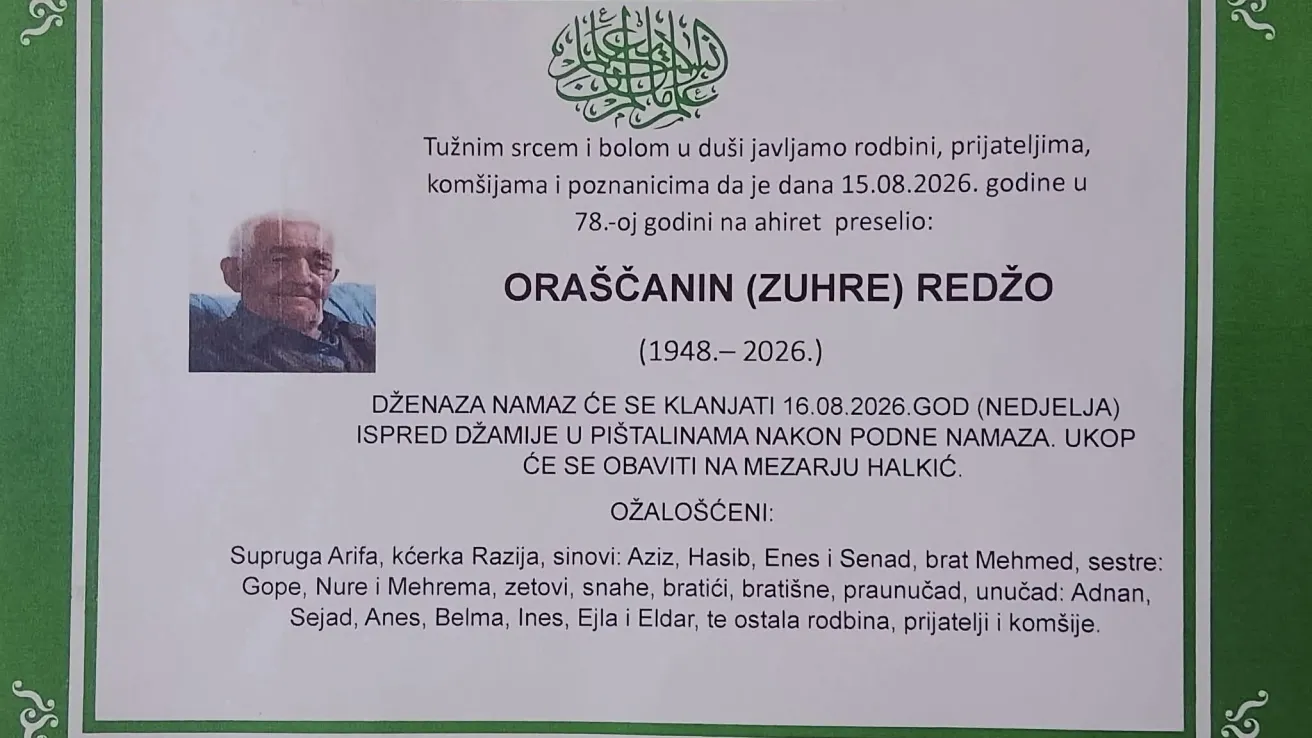 Ora&scaron;ćanin (Zuhre) Redžo