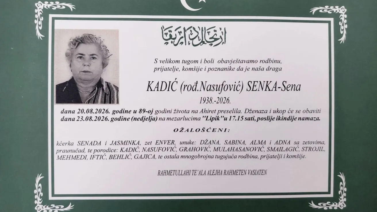 Kadić (rođ. Nasufović) Senka-Sena