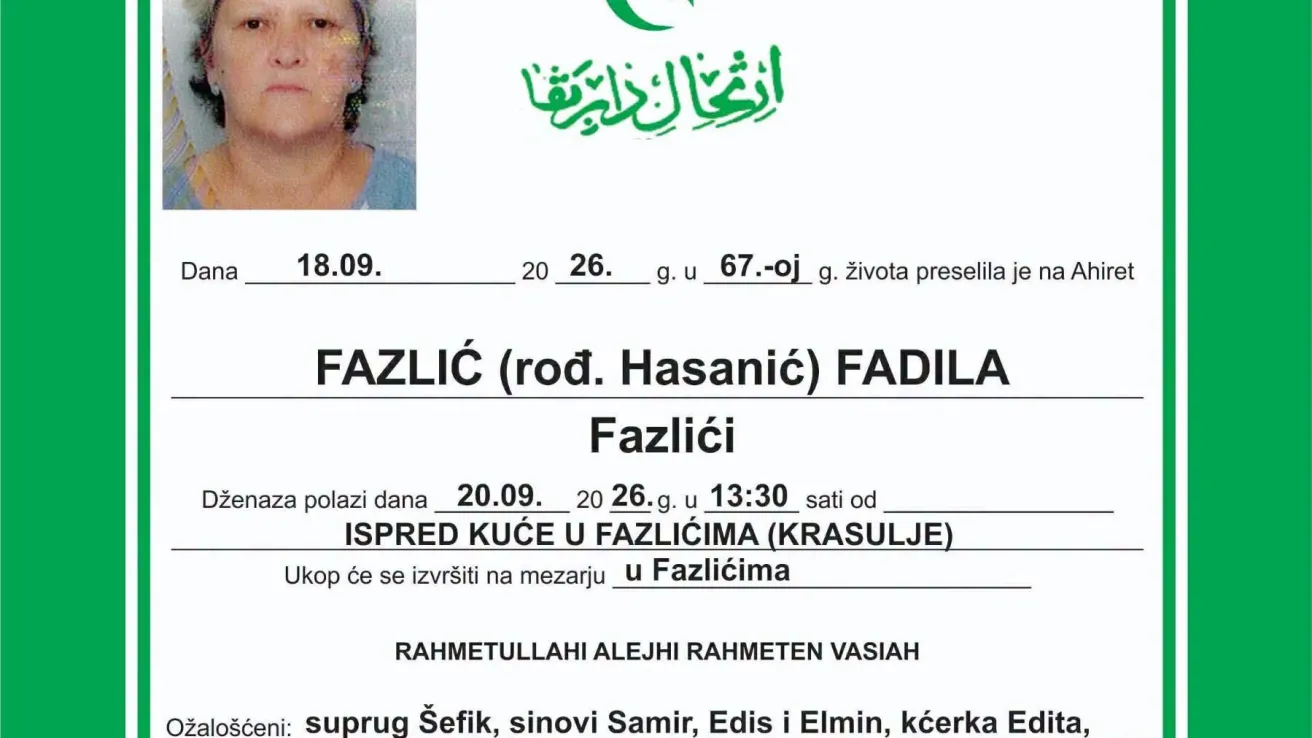 Fazlić (rođ. Hasanić) Fadila