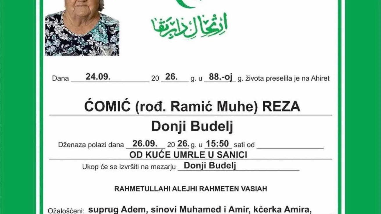Ćomić (rođ. Ramić Muhe) Reza