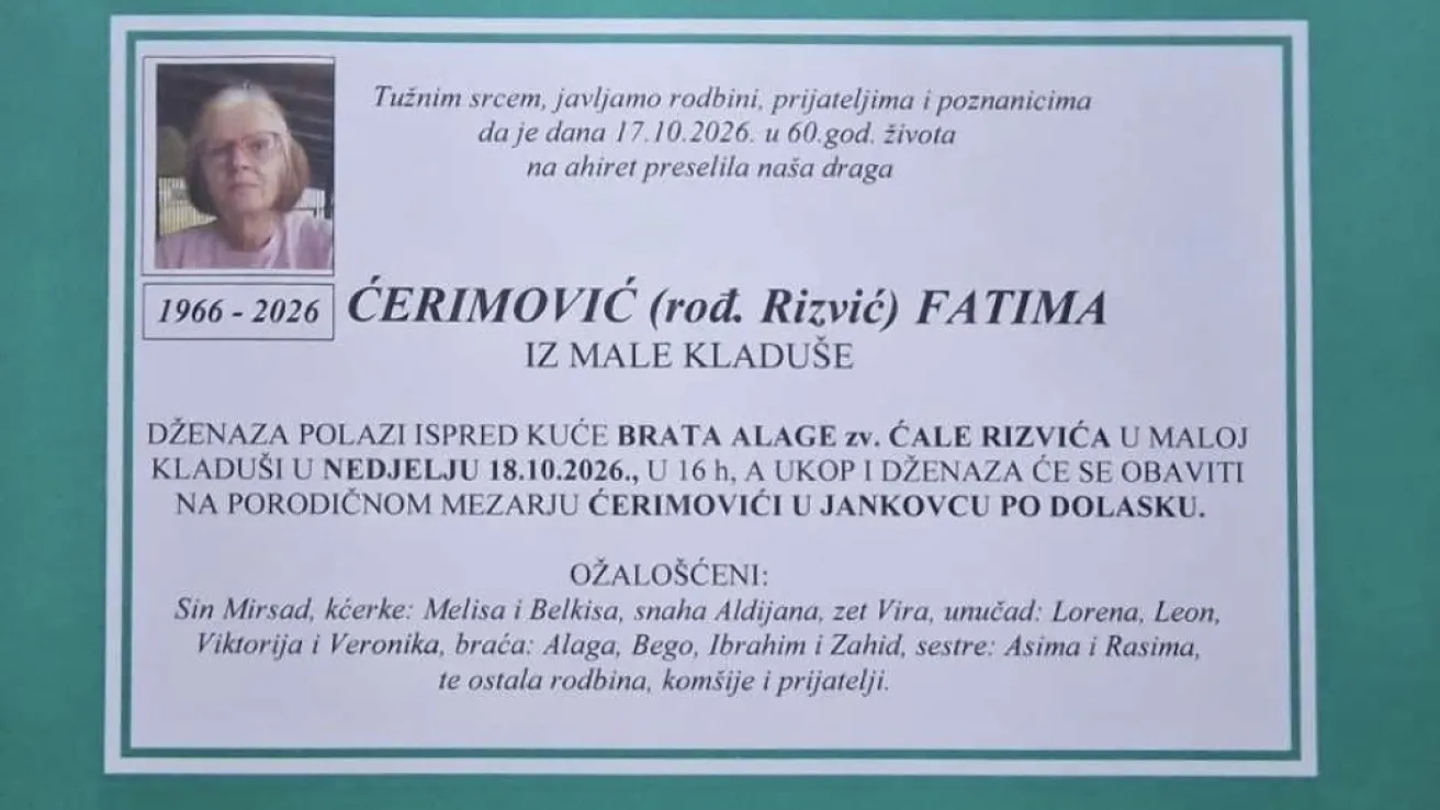 Čerimović (rođ. Rizvić) Fatima