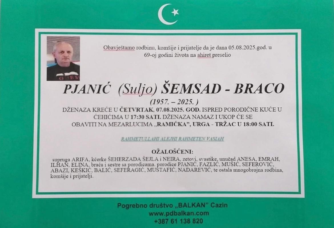 Pjanić (Suljo) Šemsad – Braco