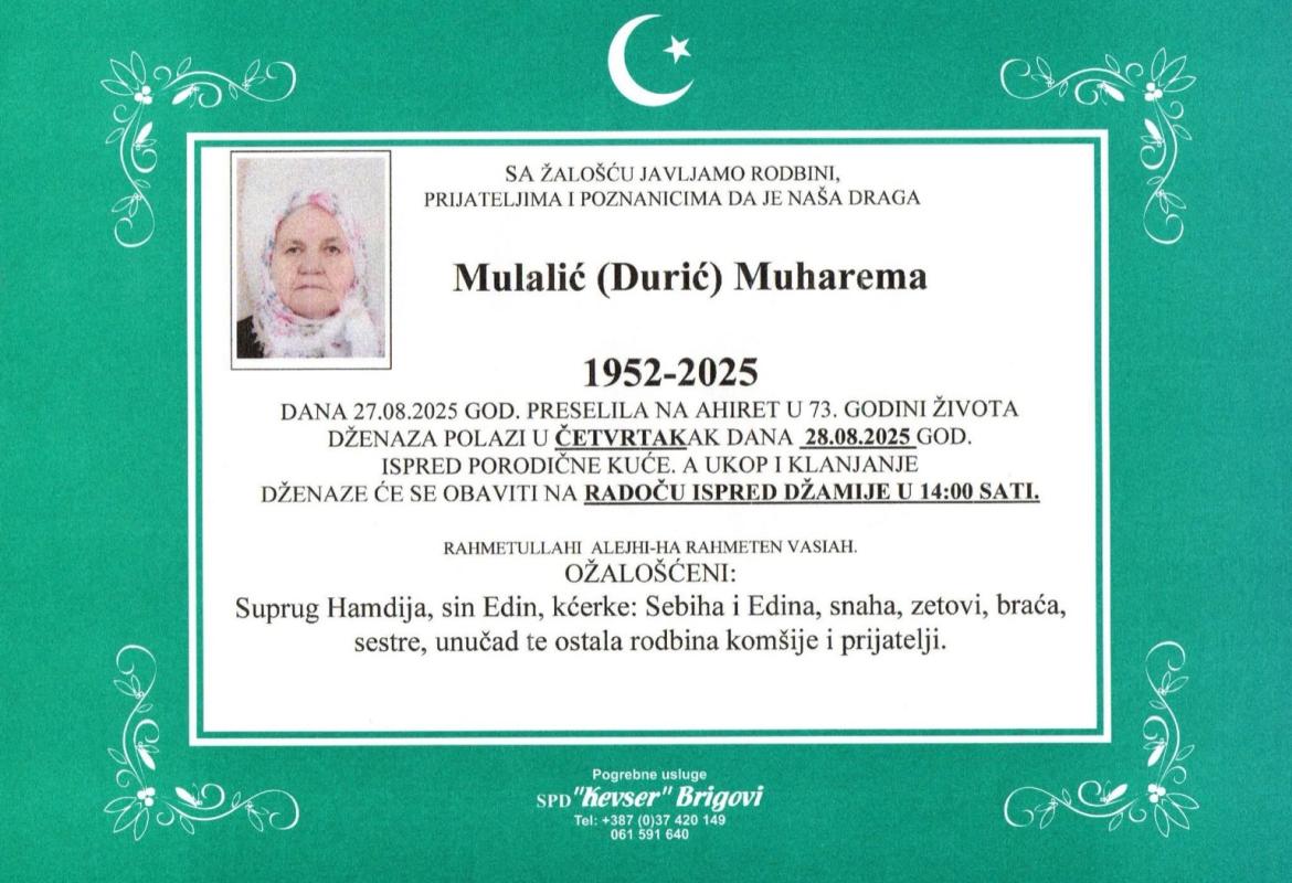 Mulalić (Đurić) Muharema