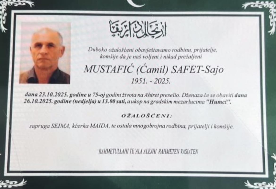 Mustafić (Ćamil) Safet – Sajo