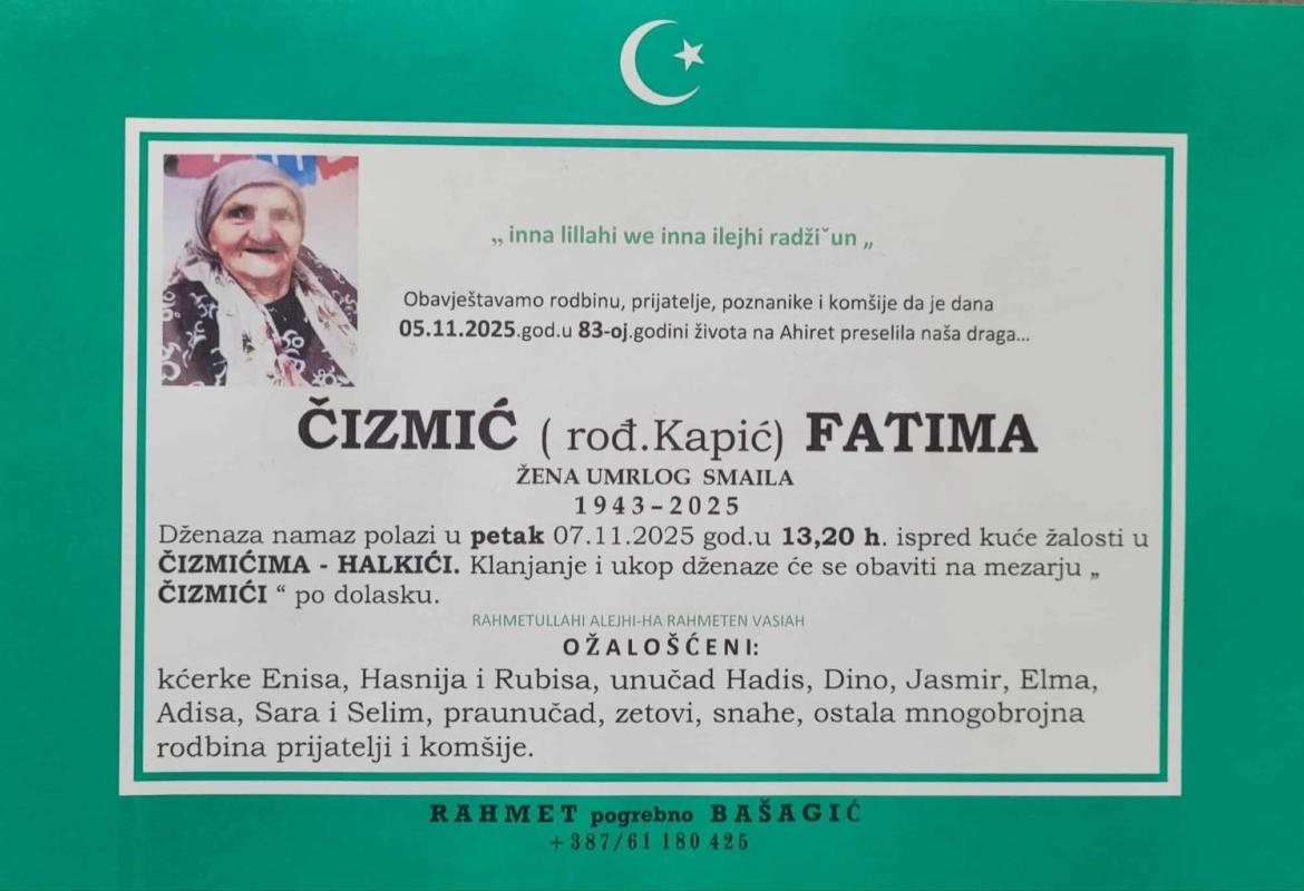 Čizmić (rođ. Kapić) Fatima