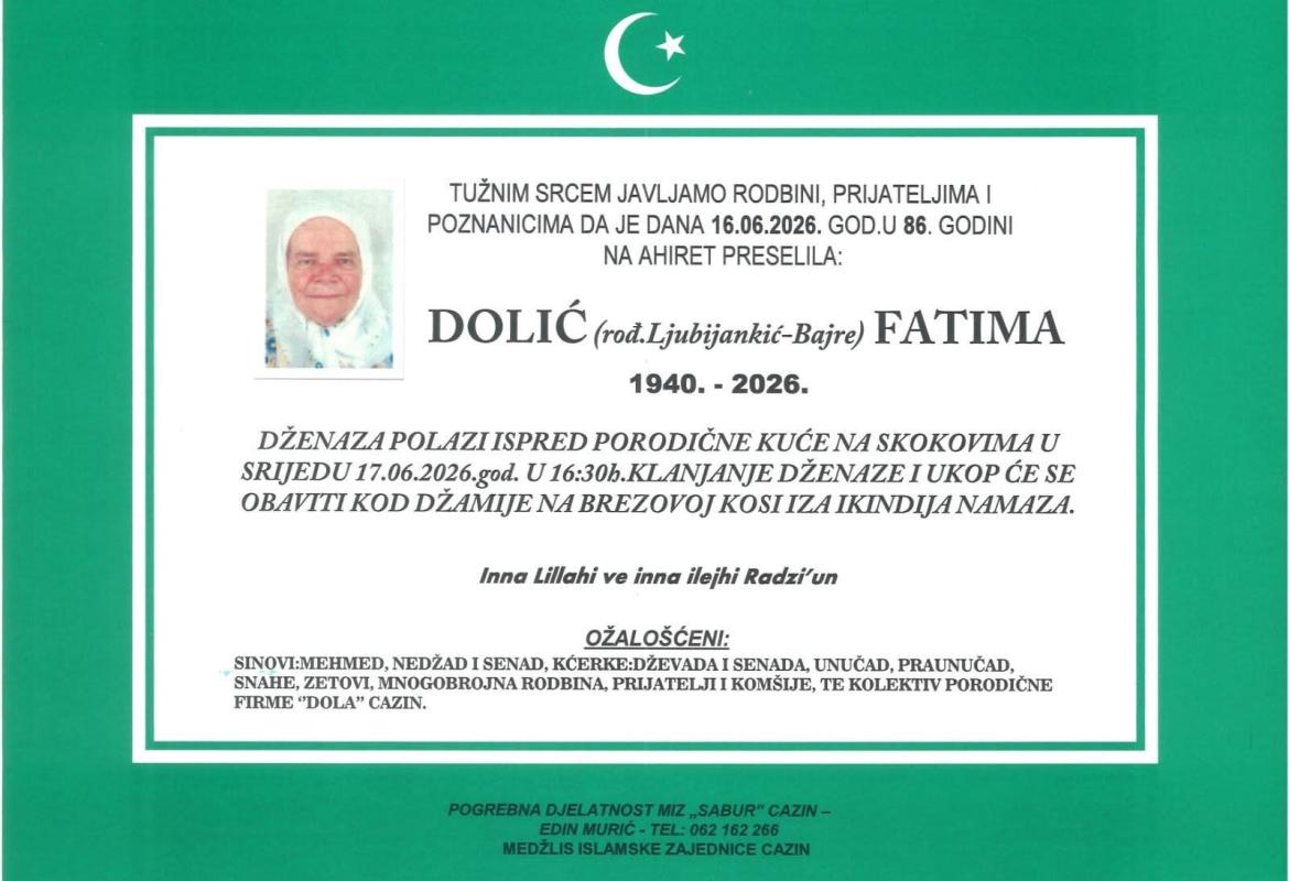 Dolić (rođ. Ljubijankić-Bajre) Fatima