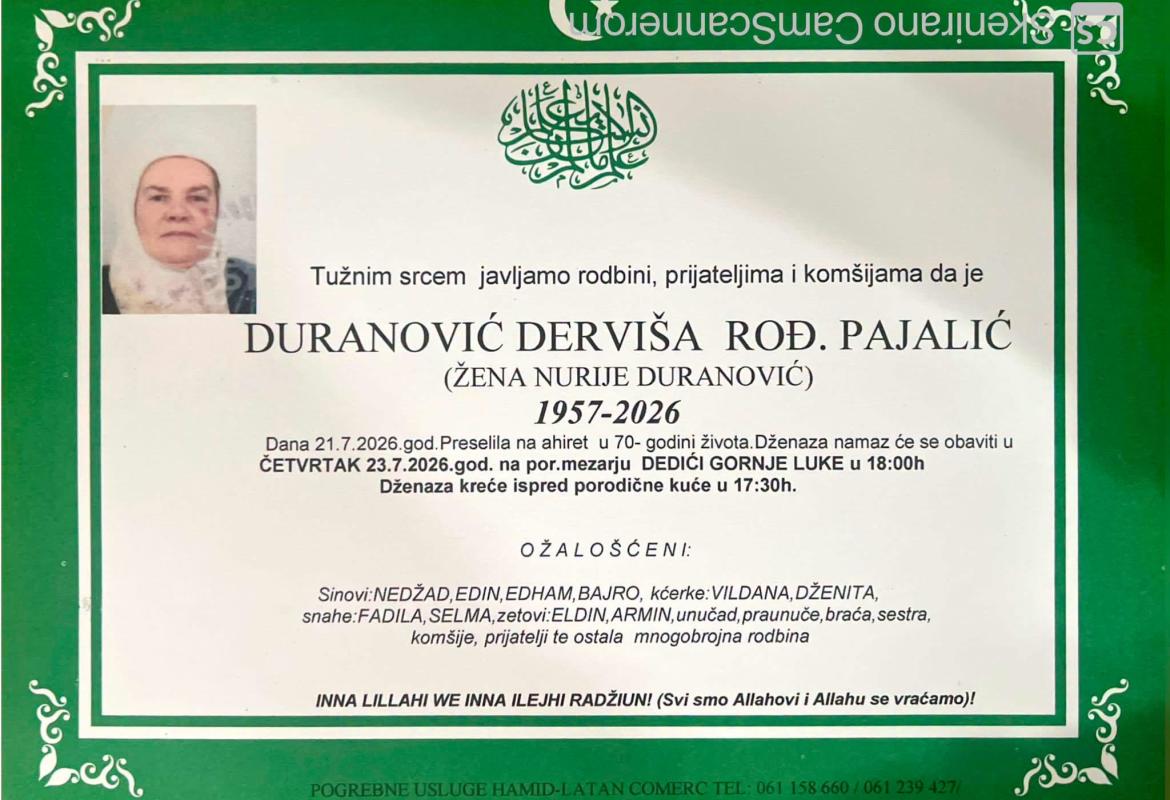 Duranović Dervi&scaron;a, rođ. Pajalić