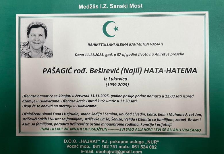 Pašagić rođ. Beširević (Najil) Hata-Hatema