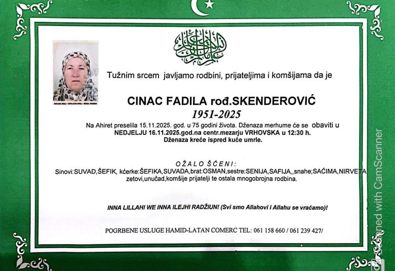 Cinac Fadila rođ. Skenderović