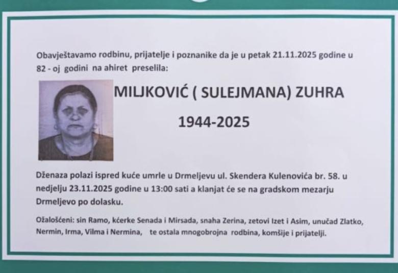 Miljković (Sulejmana) Zuhra
