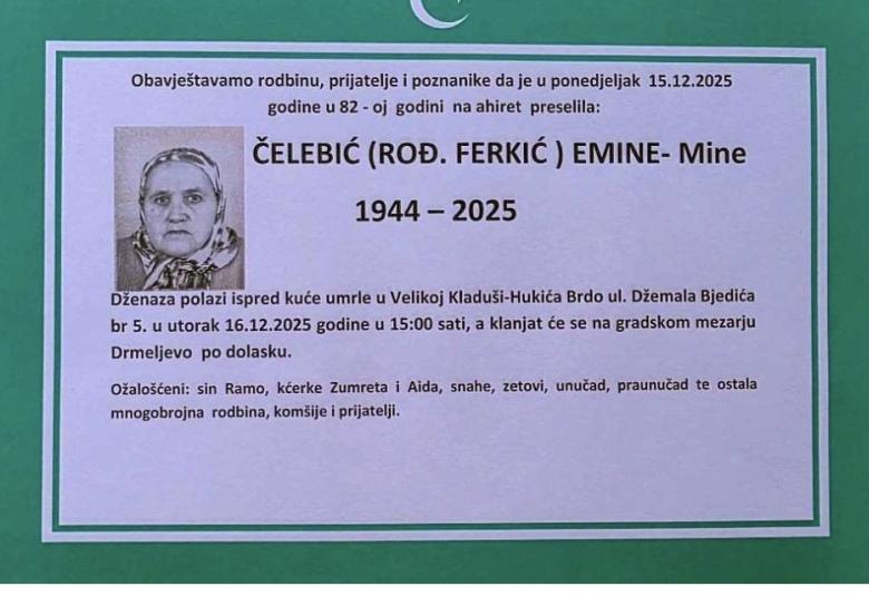 Čelebić (rođ. Ferkić) Emine &ndash; Mine
