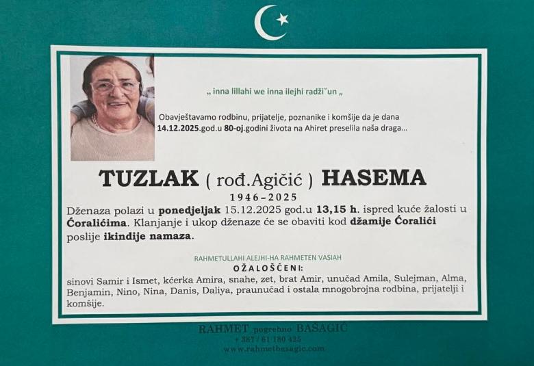 Tuzlak (rođ. Agičić) Hasema